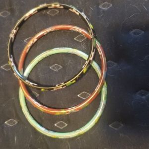 Vintage Glass Bangle Bracelet set of 3
